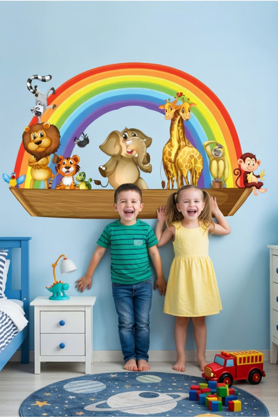 KT Decor Slatke životinje na dječjoj sobi, zidna naljepnica