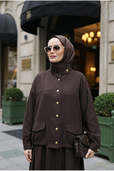 Aselim Hijap Moda Set Aurelia Gold Tensel - Set cu fustă – Maro deschis