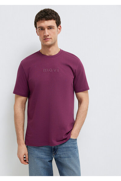 Mavi Logo Štampano Ljubičasta majica Regular Fit / Normal kroj 0612732-70670