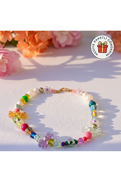 CherryPop Takı El Yapımı Renkli Boncuklu Tavşan Kolye Gummy Core