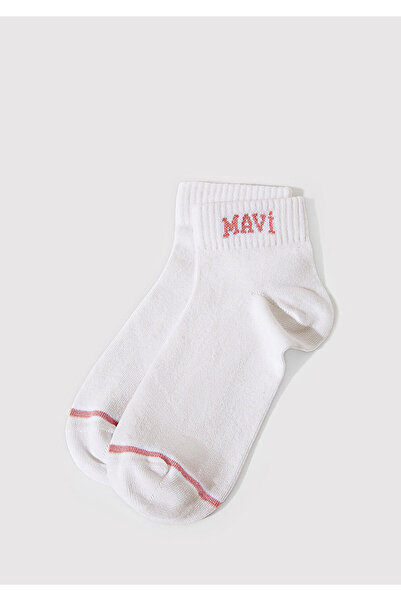Mavi Weiße Booties-Socken mit Logo-Details - 1912785 -20454