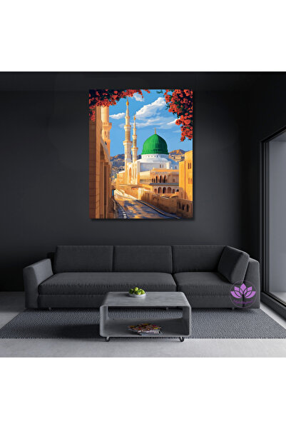 LİLYHOBBYLAND Sayılarla Boyama Seti Kasnağa Gerili İslami Eserler 40X50 cm-Gü...