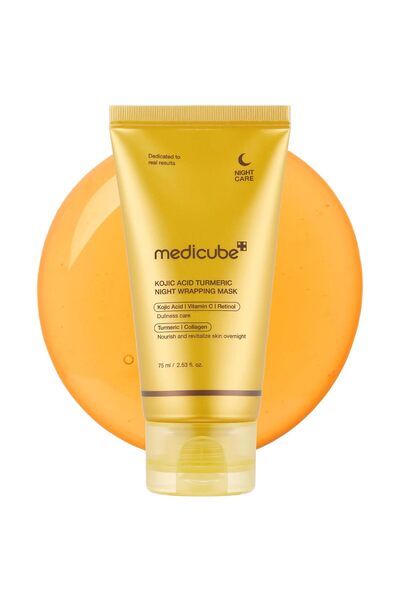 Medicube Wrapping Mask Kojic Acid, Turmeric, Vitamin C Overnight Peel Off Fac...