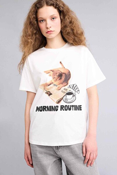 DeFacto Oversize Printed T-Shirt G9619Ax26Sm