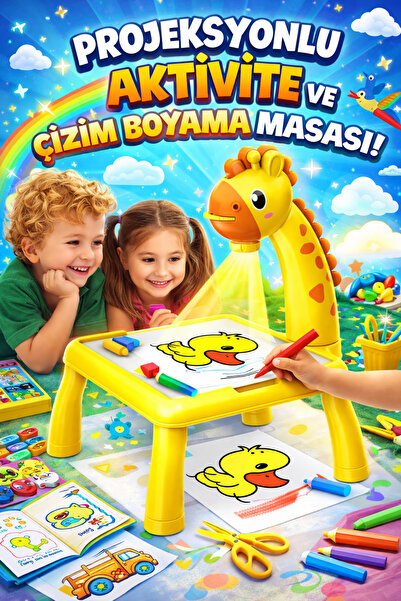 XID X-ID Işıklı Projeksiyonlu Resim Boyama ve Sanat Masası - 12+ Disk Hediyeli