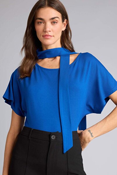 DeFacto Μπλουζάκι με λεπτή εφαρμογή και λεπτομέρεια σάλιου στον λαιμό H4063AX...