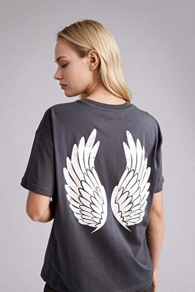 DeFacto Oversize Back Printed T-Shirt G9618Ax26Sp