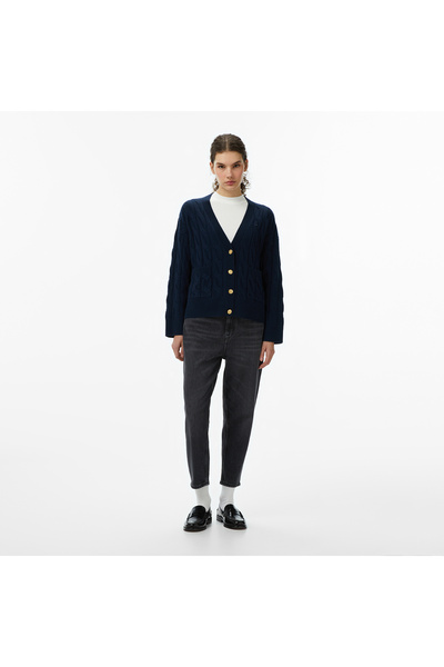 Tommy Hilfiger Mom Bi0187 Kadın Siyah Tapered Jean