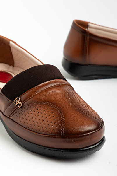 Yüce İçi Deri Günlük Ortopedik Taban Kemik Cıkıntılı Kadın Ayakkabı Yumuşak A...