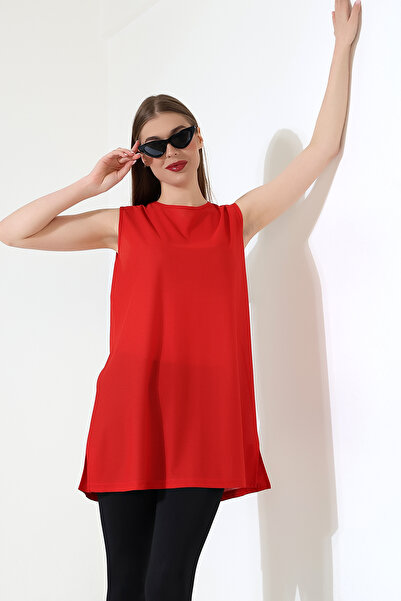 Talsmoda KADIN KOLSUZ A KESİM SALAŞ TUNİK BİSİKLET YAKA BASİC YAZLIK MODEL