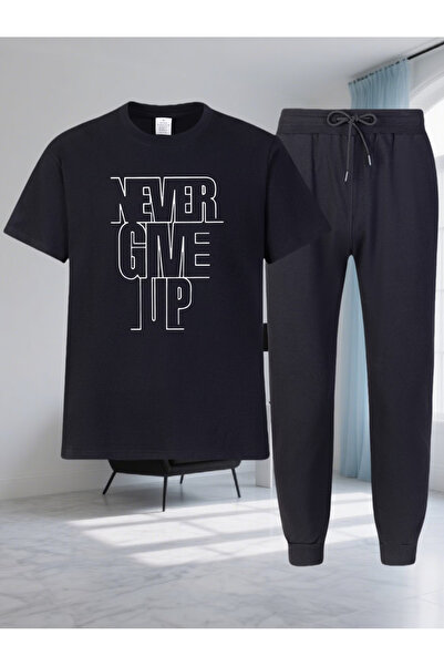 Rayan & Hoor Style NEVER Pantaloni de trening și tricou imprimați - Set de tr...