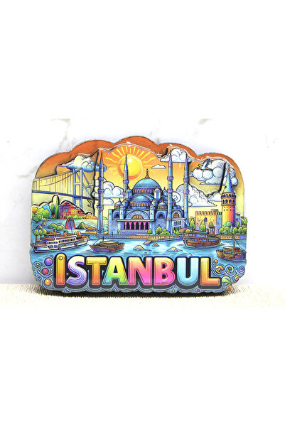 Generic Brand Magnet din lemn cu tematică Istanbul - Model 8
