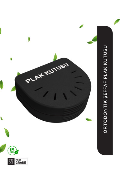 AC BOX Siyah Ortodontik Şeffaf Plak Kutusu Diş Sıkma Plağı Saklama Kabı Hijye...