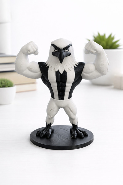 VentiunoTR Beşiktaş Kartal Maskot Figürü – 3D Baskı Taraftar Biblo Dekor