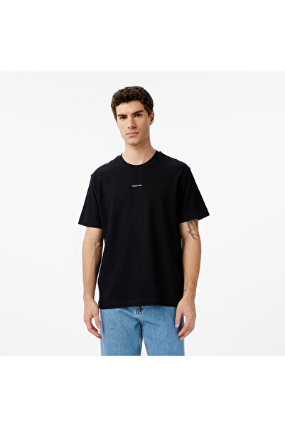 Calvin Klein تي شيرت رجالي بشعار أسود