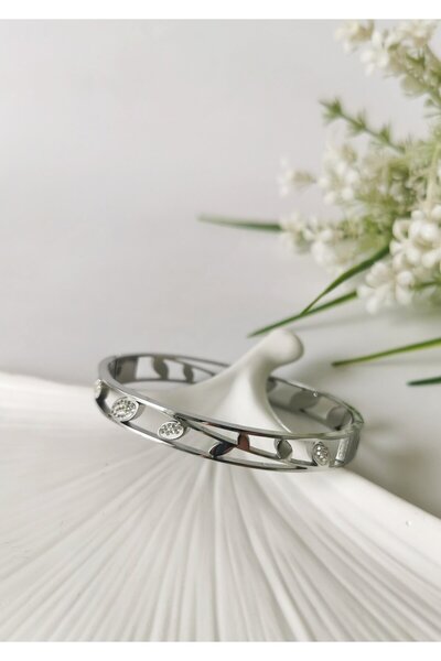 Halley Concept Leafy women's steel handcuff bracelet