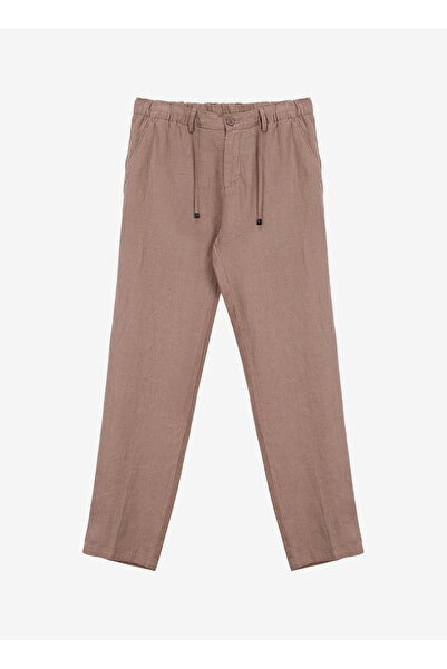 Fabrika Bağlamalı Bel Normal Paça Relaxed Vizon Erkek Pantolon F6SM-PNT 2510