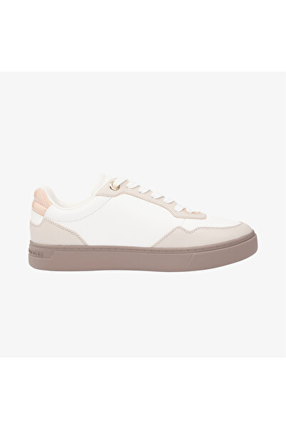 Tommy Hilfiger Women's Leather Comfortable Sole Th Metal Logo Lace-Up White S...