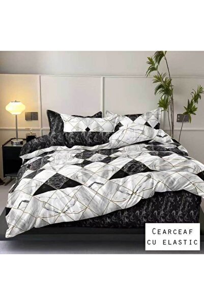 Patul Bed Linen 6 Pieces, Fine Cotton, Sulphur, Double Bed, 2 Persons, Fitted...