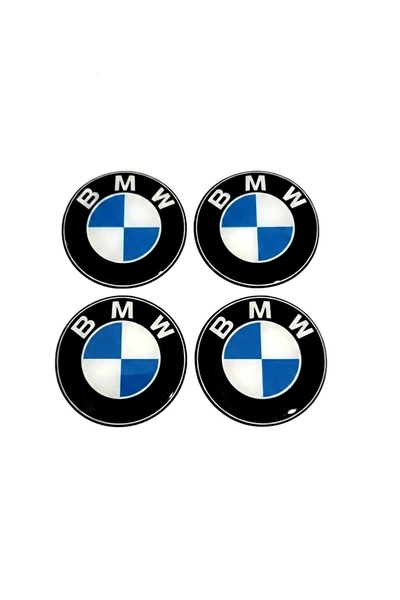 BsElektronik BMW Tasarım Jant Göbeği Göbek Arması Damla Sticker 4'lü Set 55mm