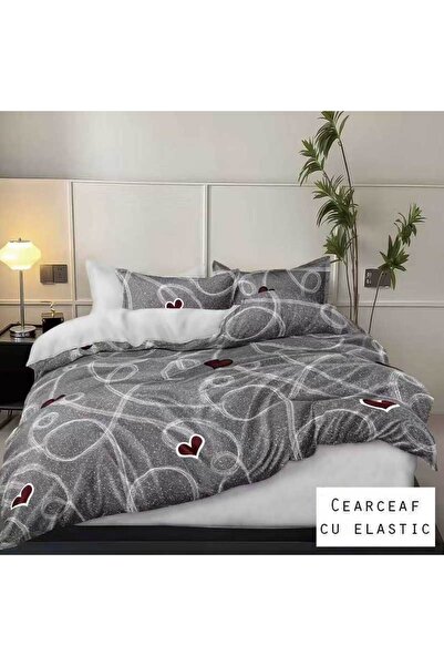 Patul Lenjerie de Pat 6 Piese, Bumbac Finet, Pucioasa, Pat Dublu, 2 Persoane,...