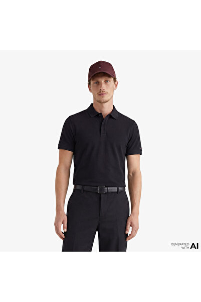 Tommy Hilfiger Elevated Essentials Erkek Siyah Polo Yaka T-Shirt