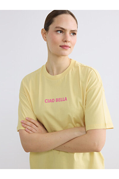 LC Waikiki Γυναικείο μπλουζάκι Özmarka New Season με στάμπα και λαιμόκοψη ποδ...