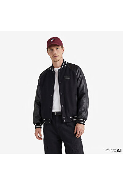 Tommy Hilfiger Varsity Erkek Siyah Ceket