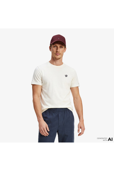Tommy Hilfiger Moto Pack Erkek Krem Rengi T-Shirt