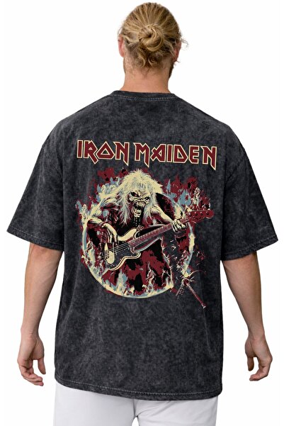 SEVBANO Iron Maiden Rock Metal Music Band Back Printed Unisex Oversized Vinta...