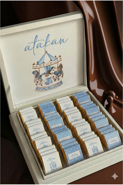 PLASTANKA Özel Tasarımlı Kız-erkek Bebek Çikolatası 48 Adet Dogum Yaş Günü He...