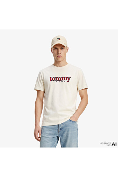 Tommy Hilfiger Dna Graphics Erkek Beyaz T-Shirt
