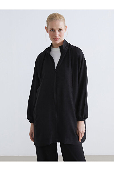 LC Waikiki NEVAVM Farkıyla Μαύρο Γυναικείο Τουνίκ με Κουκούλα Oversize - S6JO...