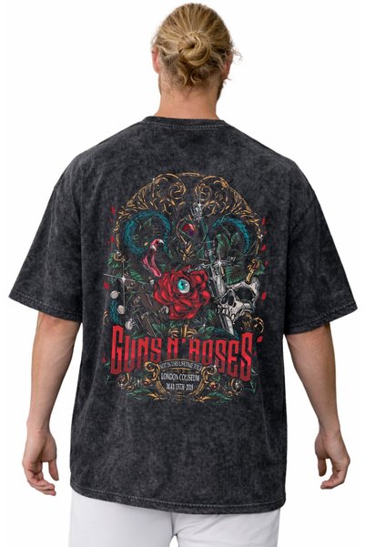 SEVBANO Design Guns N' Roses Rock Metal Music Band Back Printed Unisex Oversi...