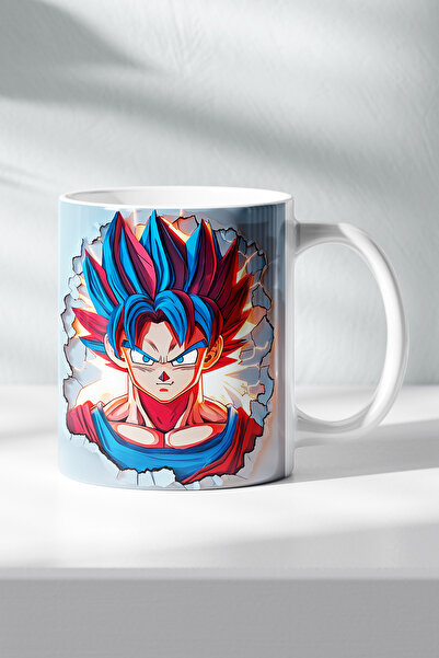 DekorHane Porcelain Mug with Anime Figures, Neon Son Goku Printed Manga Otaku...