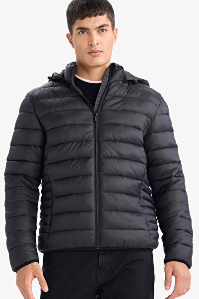 DeFacto Water Repellent Slim Fit Black Men's Coat N4661Az/Bk27