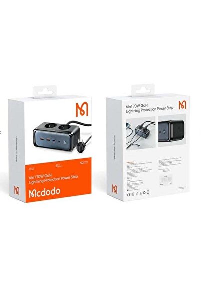 Mcdodo شاحن 4610 6 في 1 GAN 70 واط شريط طاقة للحماية من الصواعق