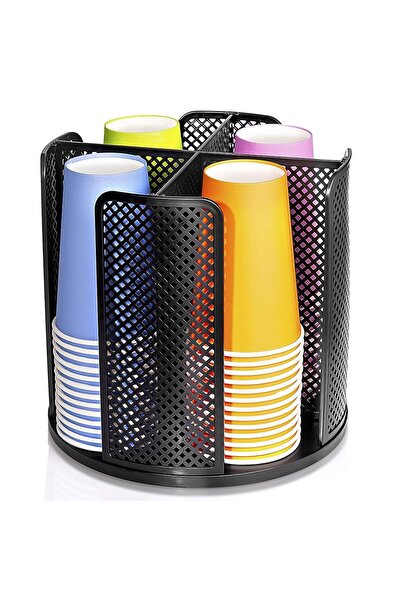 Arabest Disposable Coffee Cup Dispenser Removable, Cup Holder with 4 Compartm...