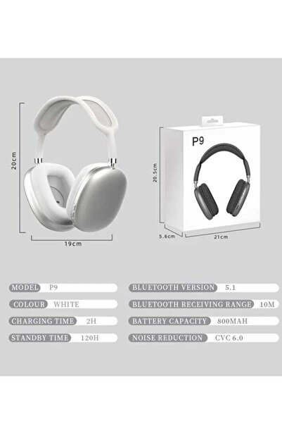 PopZa P9 Bluetooth Wireless Headset Over-Ear Headphone