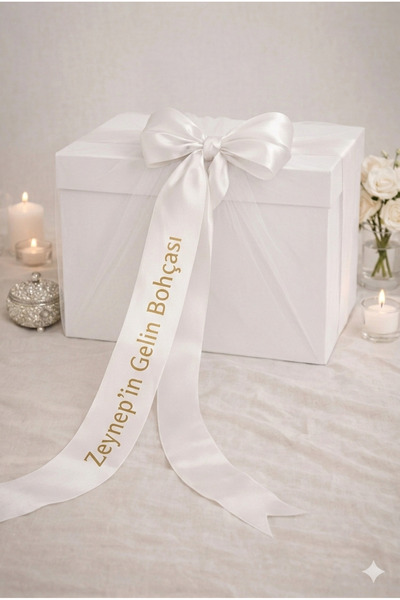 hemdemhediyelik Beyaz Gelin Bohça Kurdelesi , Bohça Süsü, Gelin Çeyiz Düğün N...