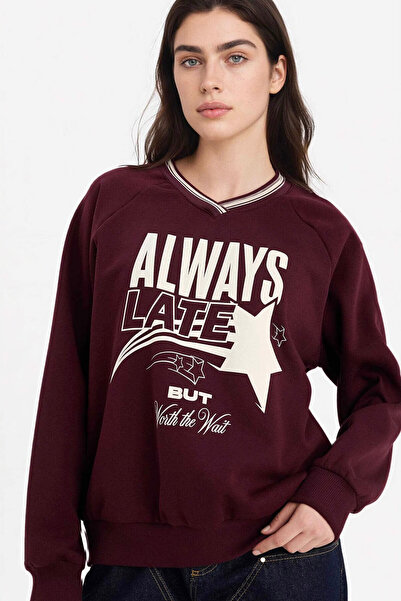 DeFacto Oversıze Baskılı Sweatshirt G9598AX26SP