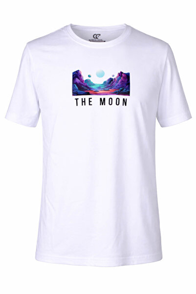trender 26Y595000008 تي شيرت رجالي The Moon O Neck مطبوع