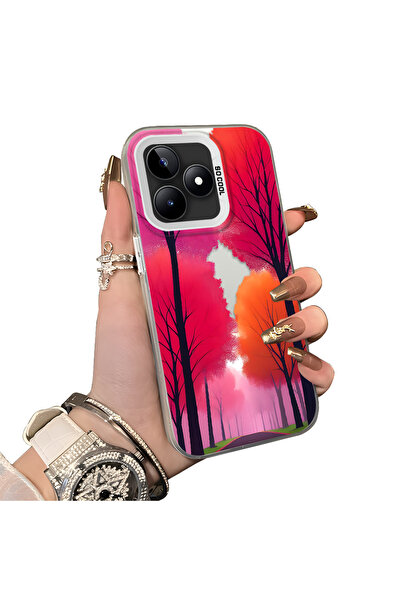 ucuc Realme Note 50 Compatible Hard Acrylic Back Silicone Edge Lens Protectio...