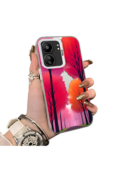 ucuc Poco C65 Compatible Hard Acrylic Back Silicone Edge Lens Protection Case...