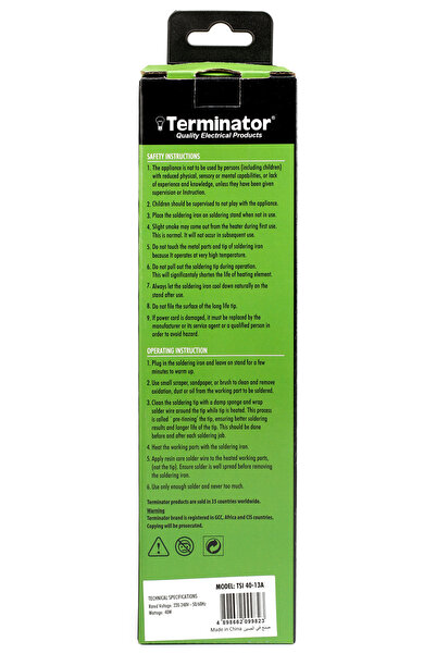 Terminatör Terminator Brand Soldering Iron 40W