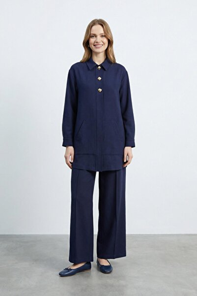 Loreen Women's 100% Cotton Piece Relaxed Fit Trousers Set - 20741Tks - Navy