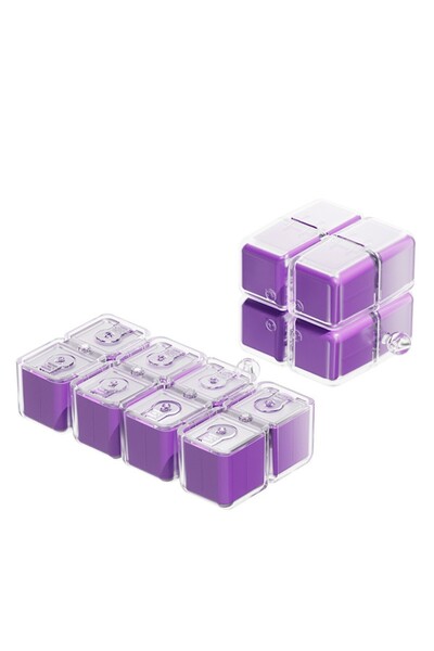 Flippy Κουτί Φαρμάκων, Αναδιπλούμενο, Σχέδιο Κύβου του Ρούμπικ, με Ιμάντα Κρέ...