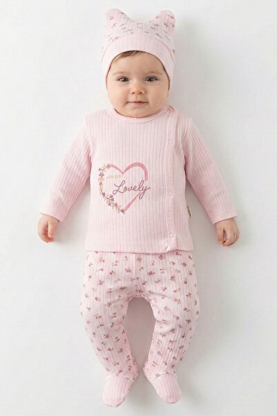 Melish Bebe %100 Pamuklu 3'lü Hastane Çıkış Seti