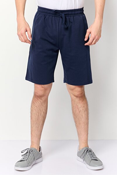 Aeropostale Men Solid Basic Shorts, Navy Blue