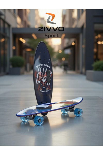 Zivvo Işıklı Silikon Tekerlek Kaykay 60 CM Karışık Desenli Figürlü Renkli